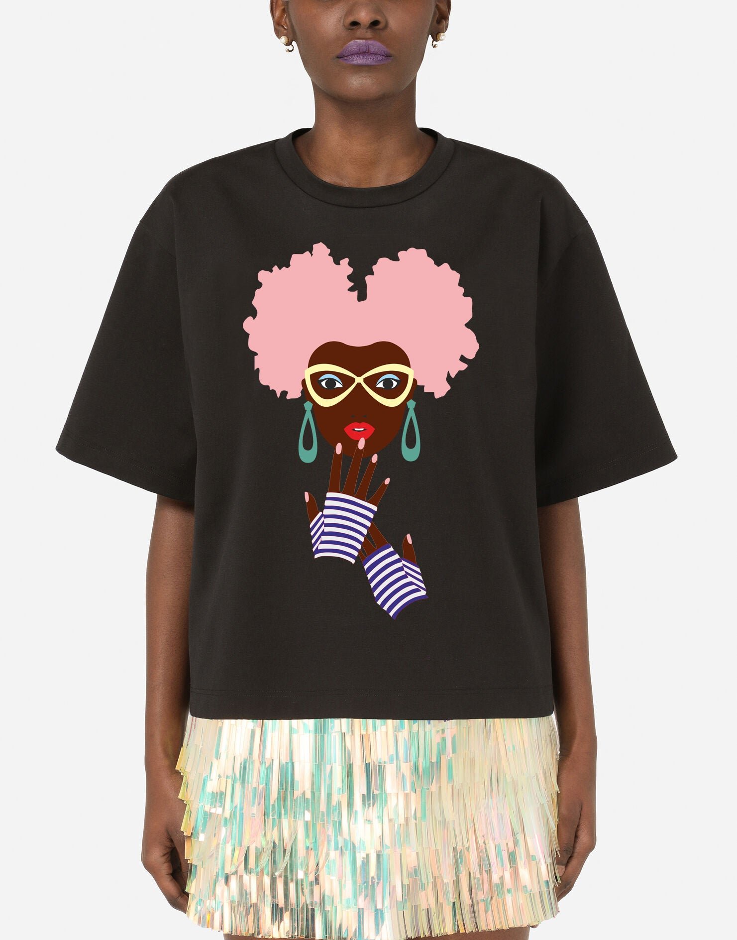 Minimalist Painted African Girl T-Shirt Minimalist Painted African Girl T-Shirt