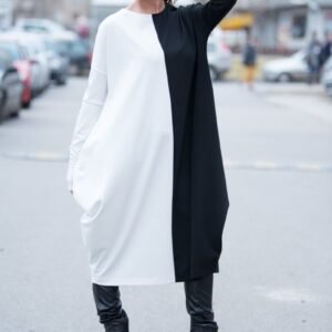 Black White Cotton Tunic TAMARA