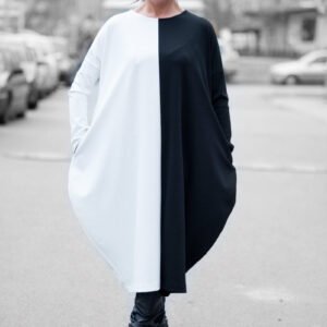 Black White Cotton Tunic TAMARA