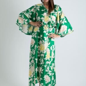 Green Summer Wrap Dress ASTRID