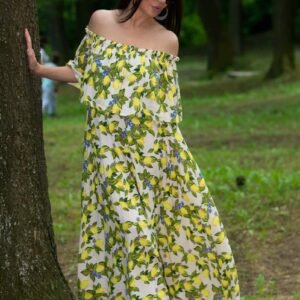 Linen Loose Off Shoulders Dress TARA