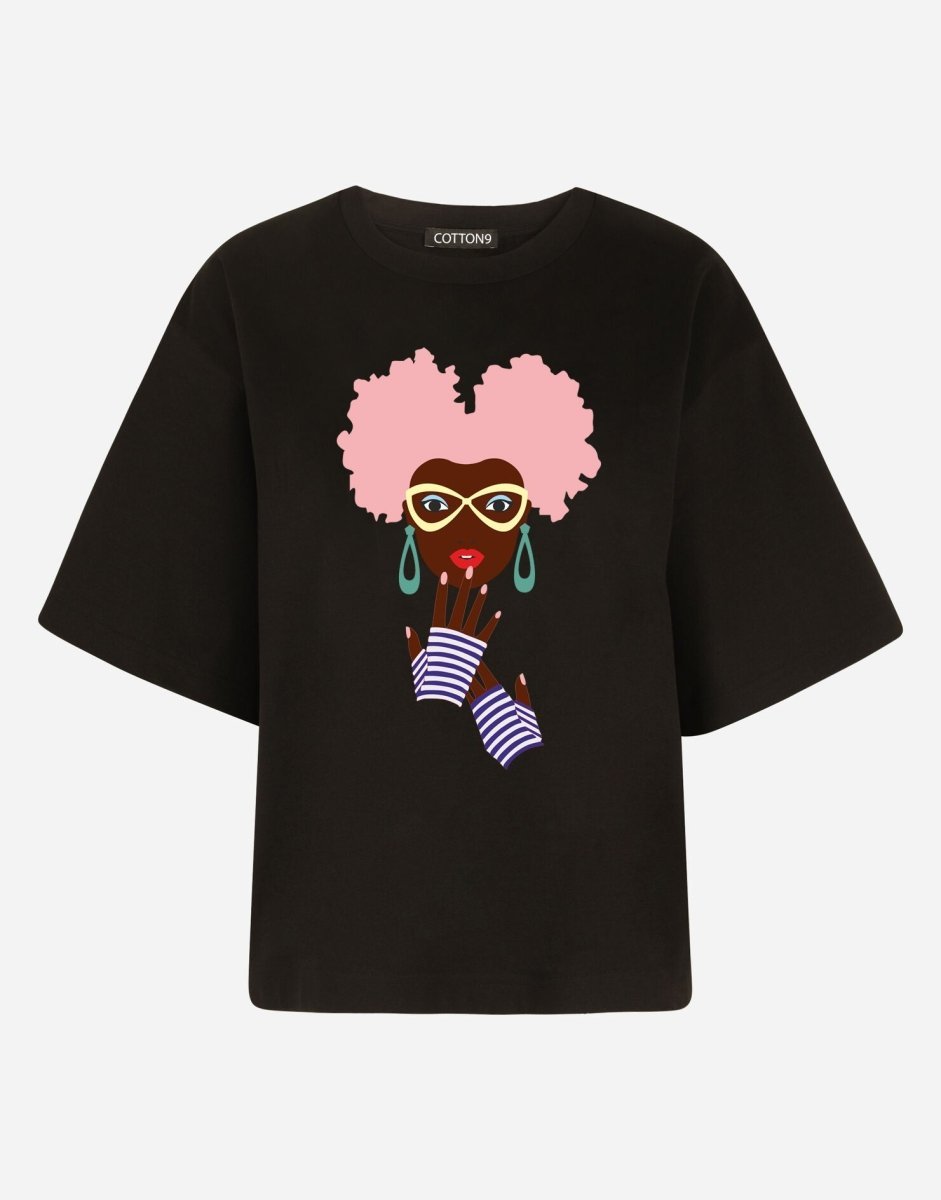 Minimalist Painted African Girl T-Shirt Minimalist Painted African Girl T-Shirt