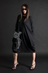 Parrot Print Cotton Dress TAMARA