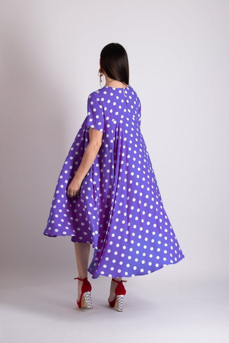 Purple Polka Dots Dress KOSARA Purple Polka Dots Dress KOSARA