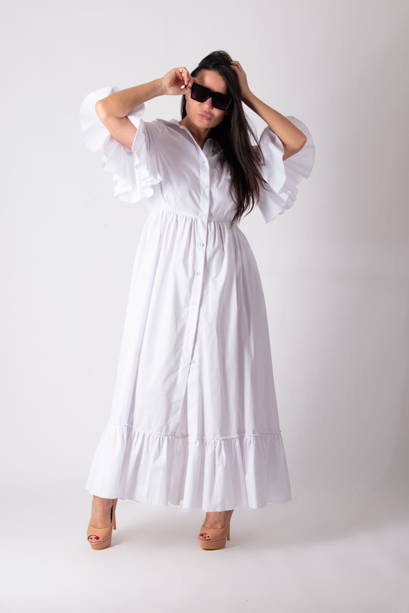 White Cotton Dress VENERA White Cotton Dress VENERA