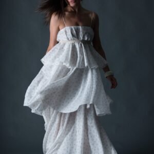 White Flounces Dress DALILA