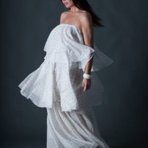 White Flounces Dress DALILA