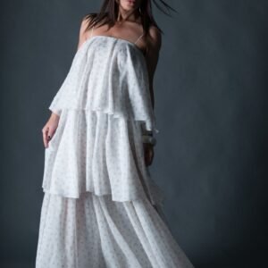 White Flounces Dress DALILA