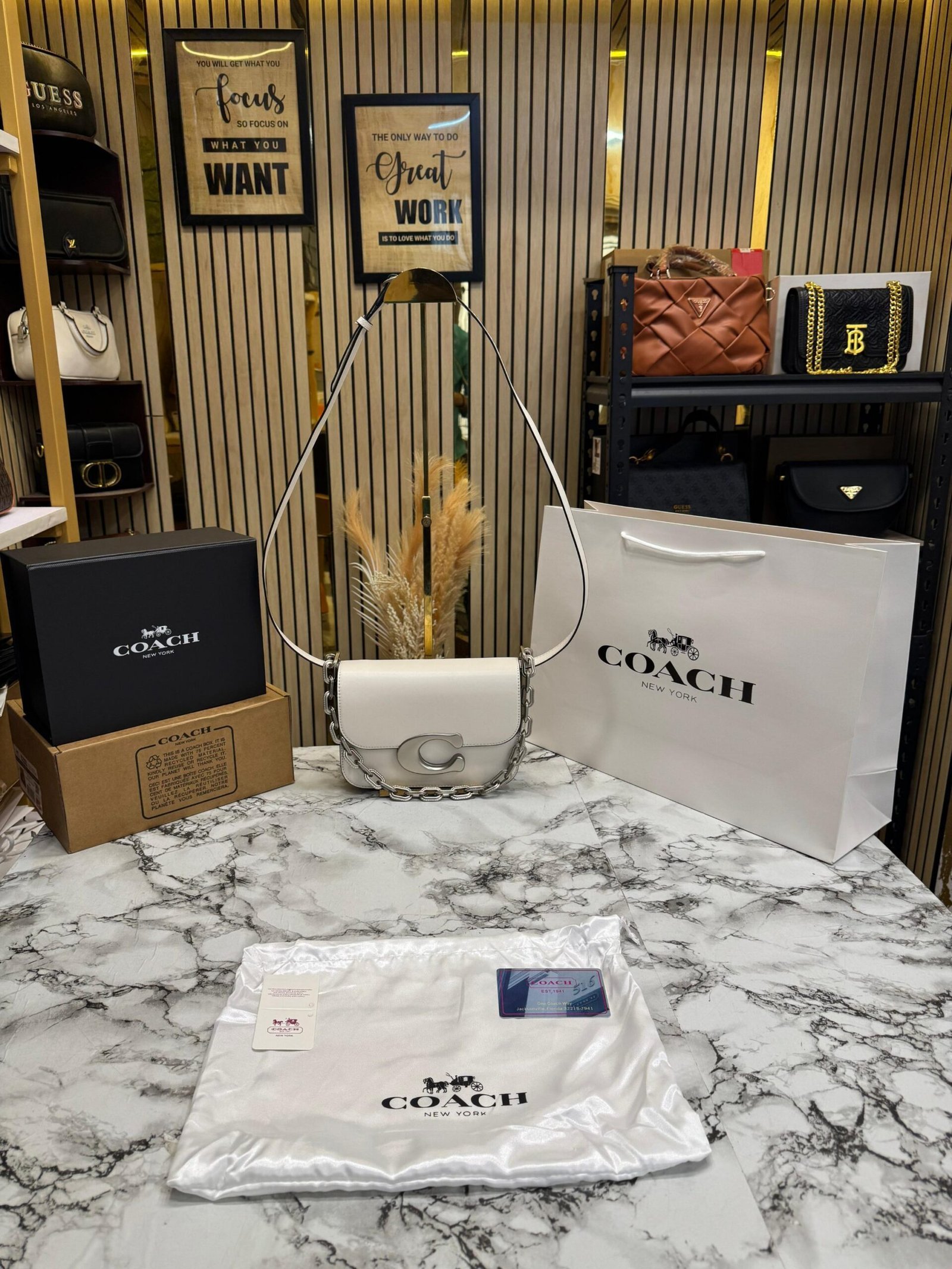 COACH IDOL SIGNATURE PREMIUM BAG WITH OG DOUBLE BOX AND CARRY BAG