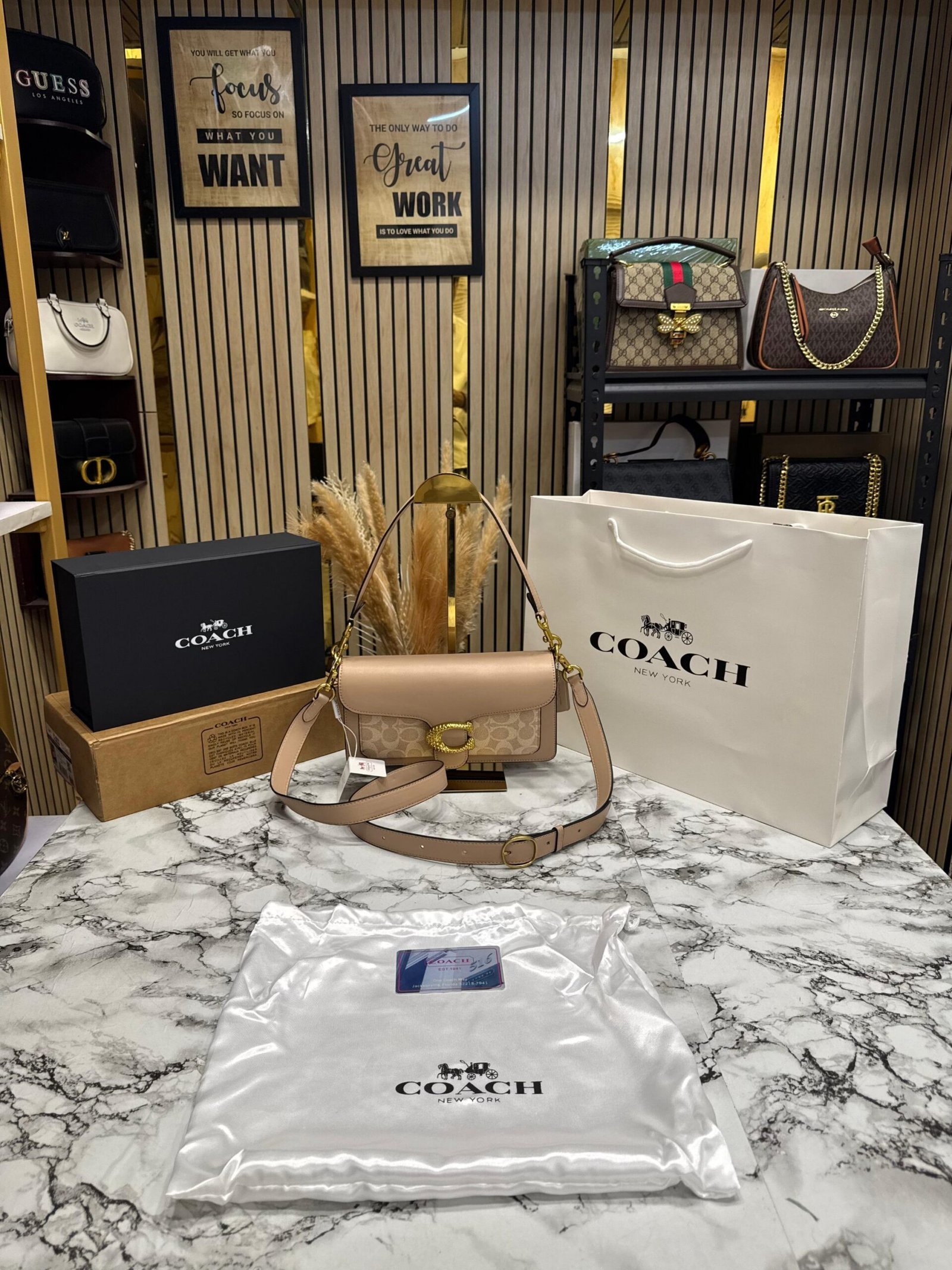 COACH TABBY PREMIUM QUALITY WITH DOUBLE BOX AND WITH CARRY BAG