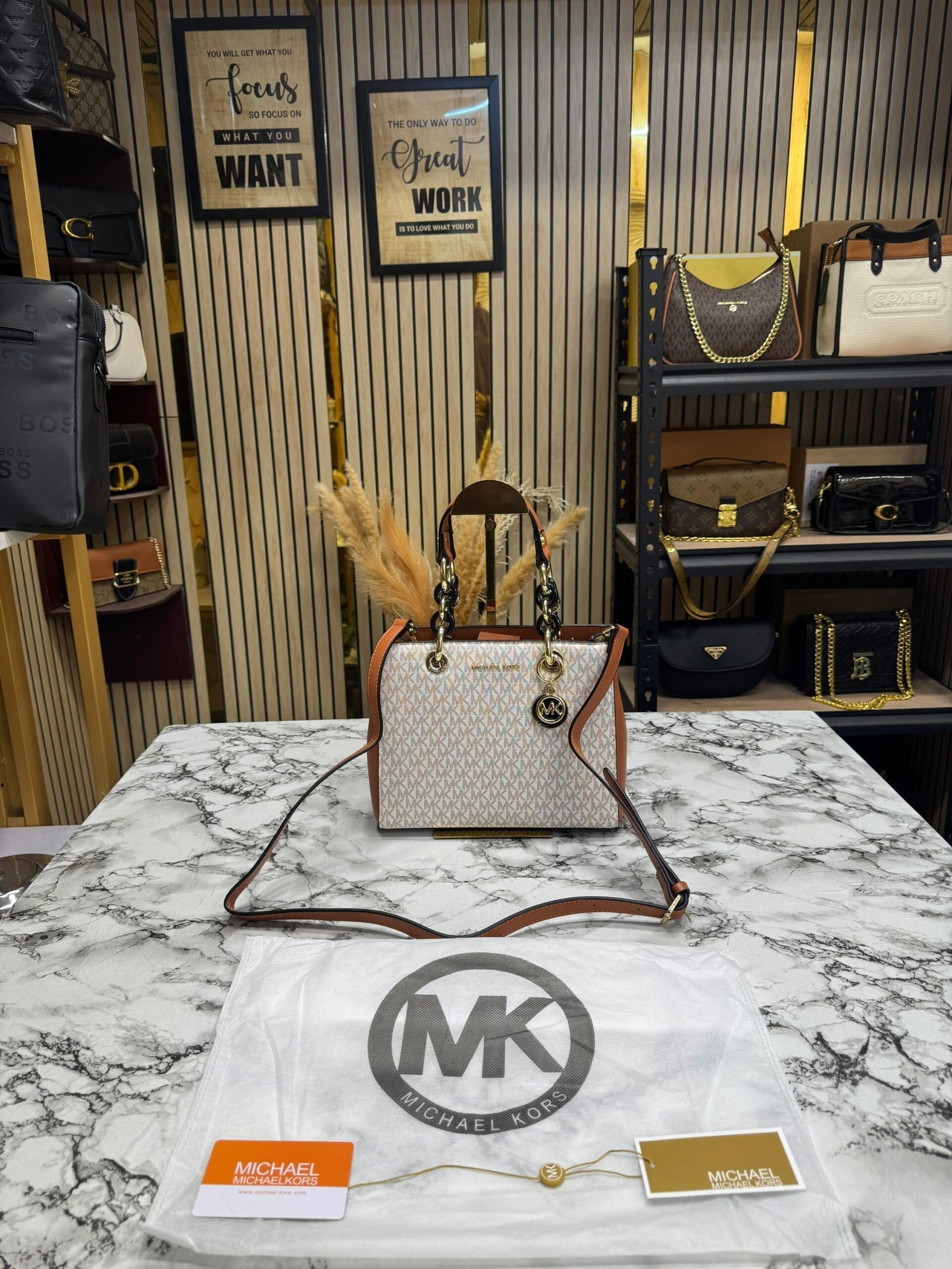 MICHAEL KORS MINI CYNTHIA WITH DUST BAG AND CARRY BAG