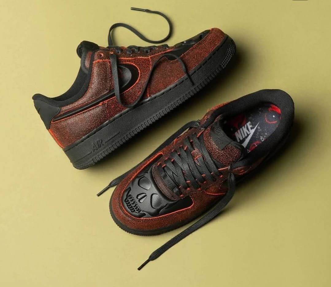 NK AIR FORCE 1 LOW HALLOWEEN SKELETON [BLACK / CRIMSON] 1808025