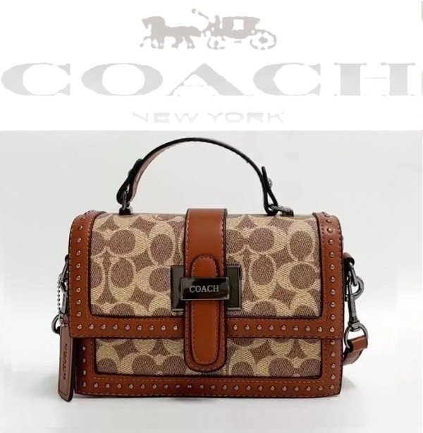 COACH STUDDED FLAP SLING BAG