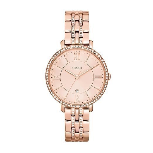 Jacqueline Three-Hand Rose Gold-Tone Stainless Steel Watch