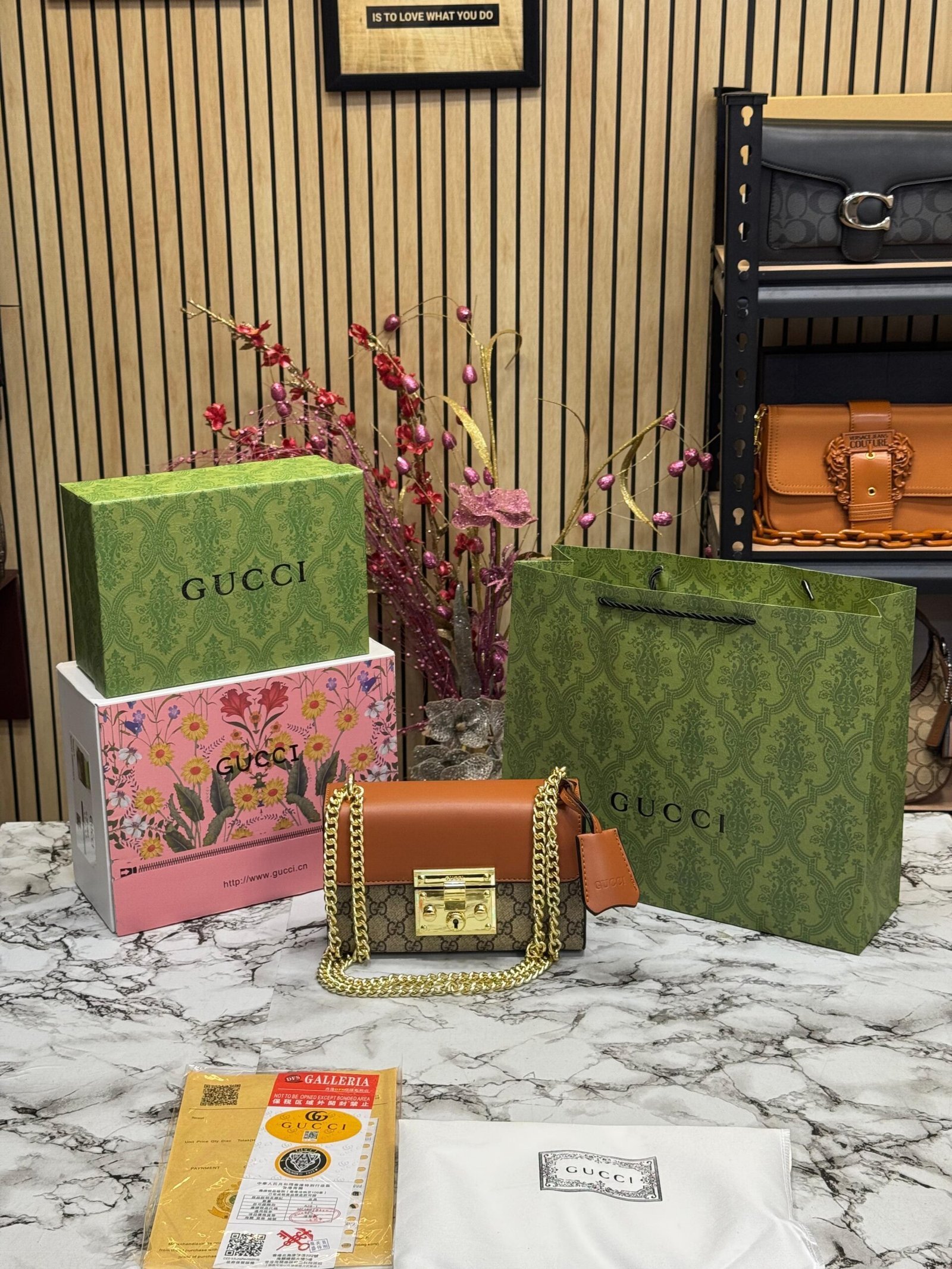 GUCCI PADLOCK ( FULL BROWN ) WITH DOUBLE BOX PACKING