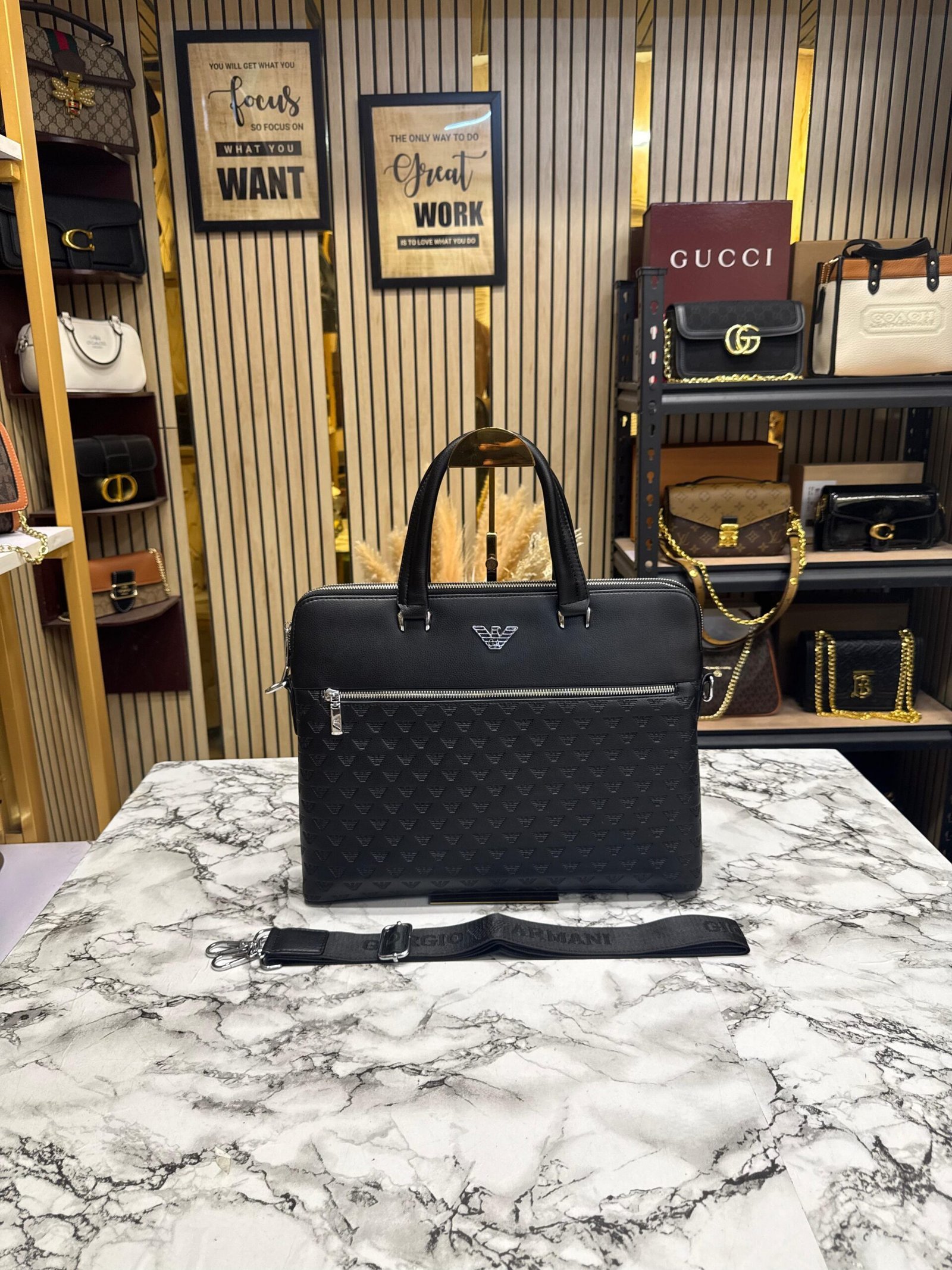 EMPORIO ARMANI LAPTOP BAG WITH DUST BAG
