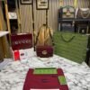 GUCCI GG CANVAS JACQUARD PREMIUM SHOULDER BAG WITH ORIGNAL BOX AND CARRY BAG ( BLOOD RED )