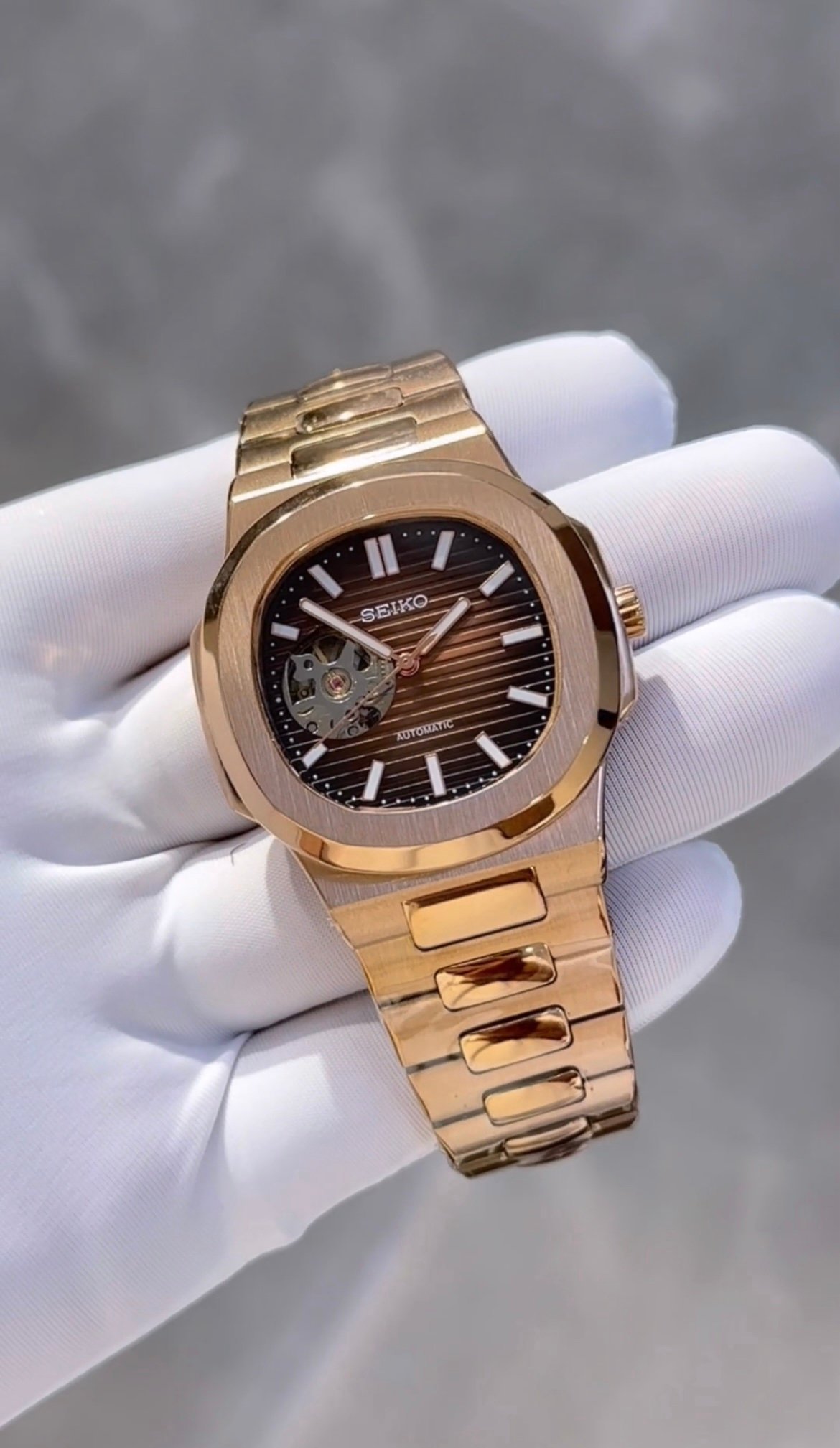 SEIKO NAUTIKO Mod Nautilus β Luxury Inspired Automatic Watch (MASTERCOPY EDITION) (BROWN)